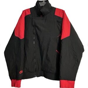 Air Jordan Flight Jacket Size L Black/Red RN 56323‎ Full Zip Jumpman Vintage